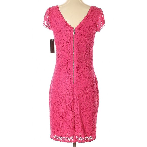 Laundry By Shelli Segal Pink Lace Cocktail Dress S - Picture 2 of 4